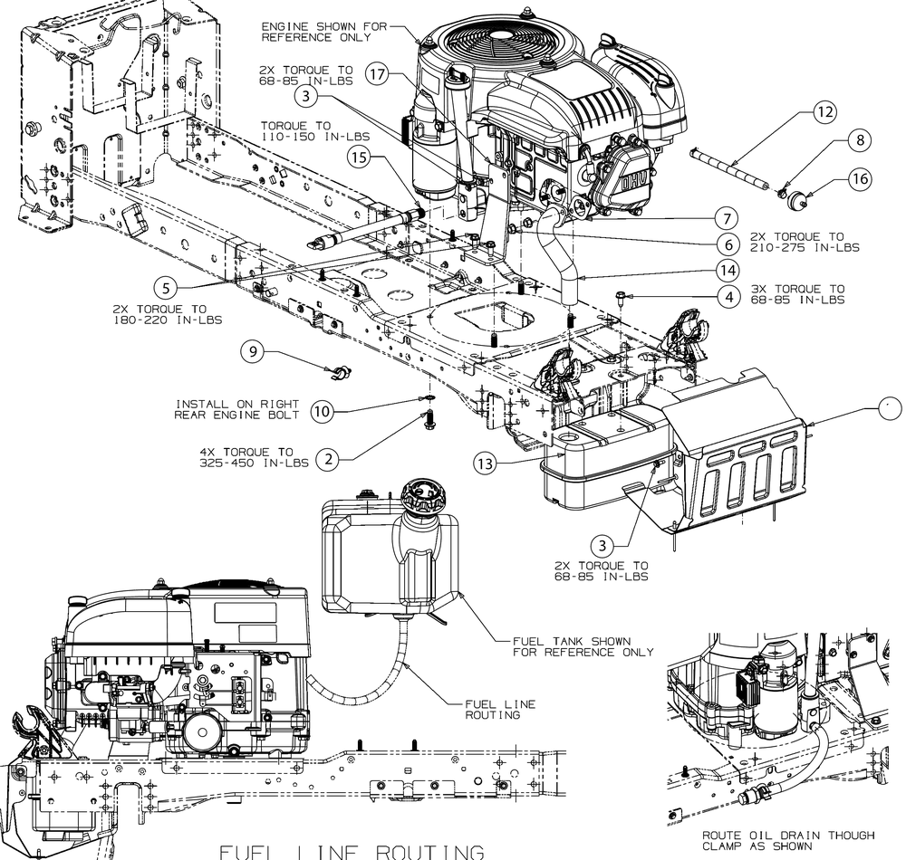 Engine Accessories Diagram and Parts List for XT1-LT42C (13A8A1CS010)(2016) Cub Cadet Lawn Tractor